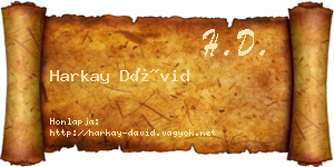 Harkay Dávid névjegykártya